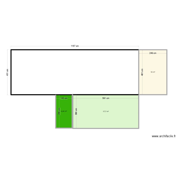 PLAN002. Plan de 3 pièces et 32 m2