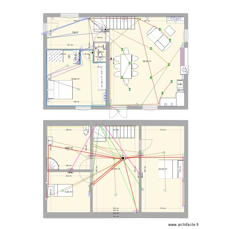 st rock prévision elec le 18/01/2025 Plan eclairage. Plan de 9 pièces et 127 m2