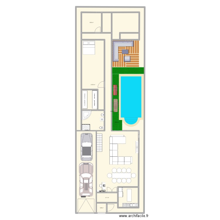 PROJET A ADETIKOPE. Plan de 6 pièces et 275 m2