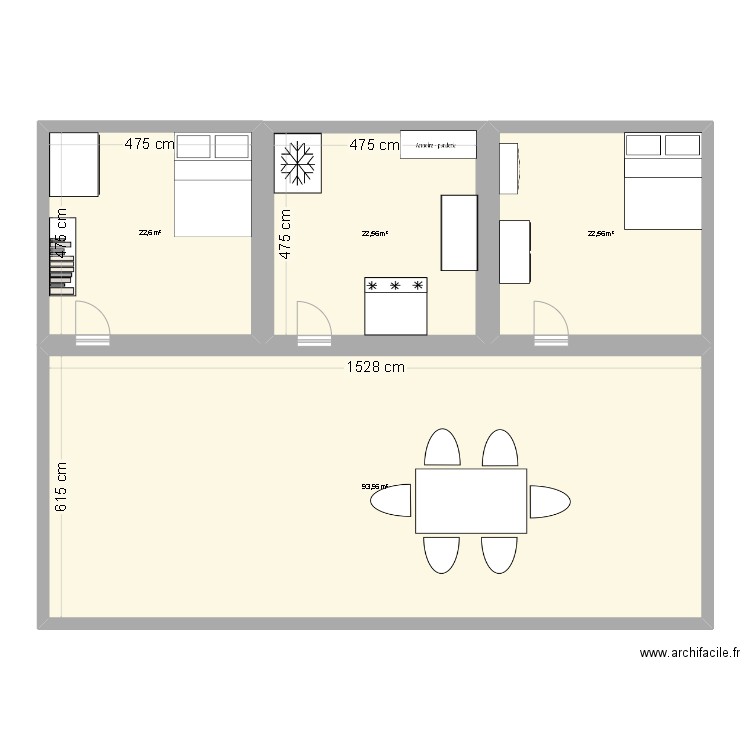 casa. Plan de 4 pièces et 162 m2