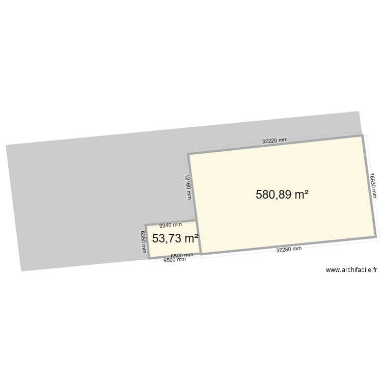 CUXAC. Plan de 2 pièces et 635 m2