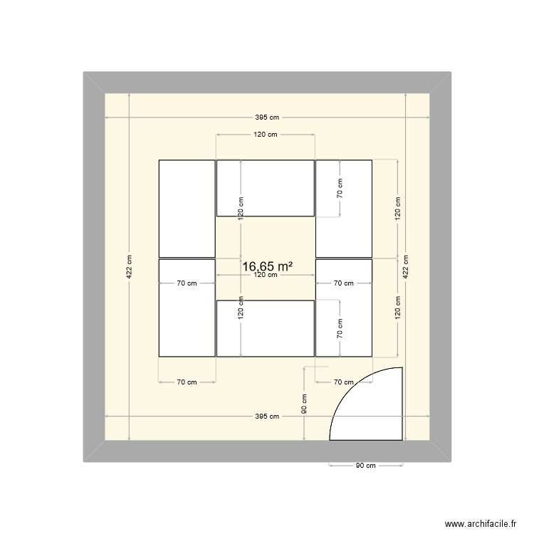 Aménagement 0E-07. Plan de 1 pièce et 17 m2