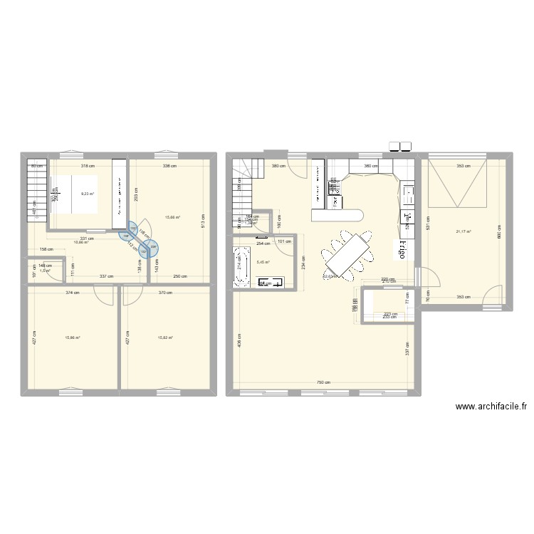 maison 1. Plan de 10 pièces et 160 m2