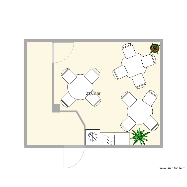 PROJET BULGOM. Plan de 1 pièce et 22 m2