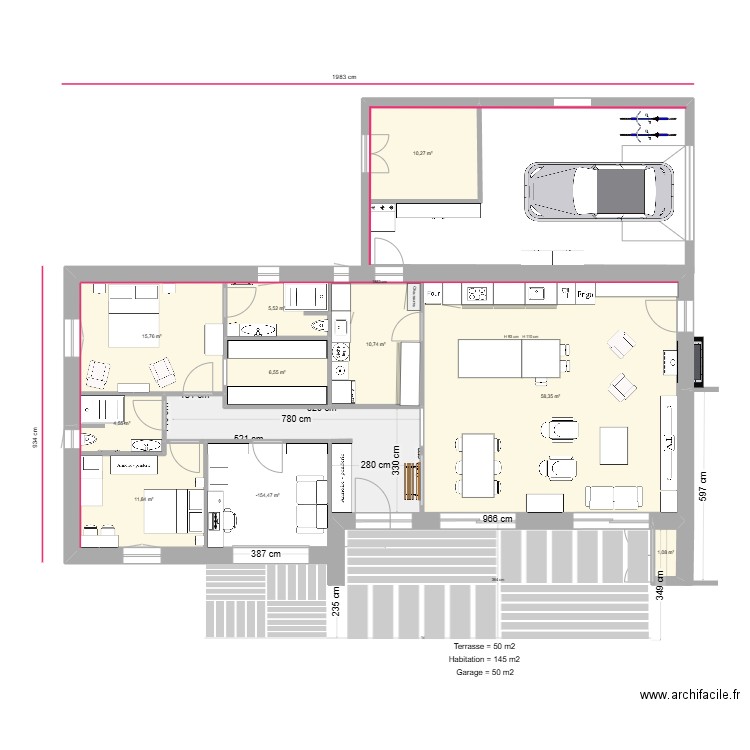 CROISETTE 3. Plan de 10 pièces et 137 m2