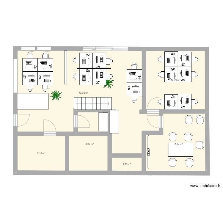 Rez de chaussée CHALET 092024. Plan de 6 pièces et 88 m2