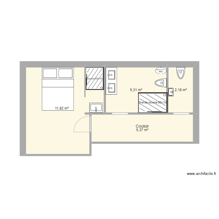 Biella. Plan de 4 pièces et 25 m2