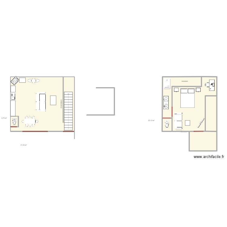 BYPASS. Plan de 6 pièces et 88 m2