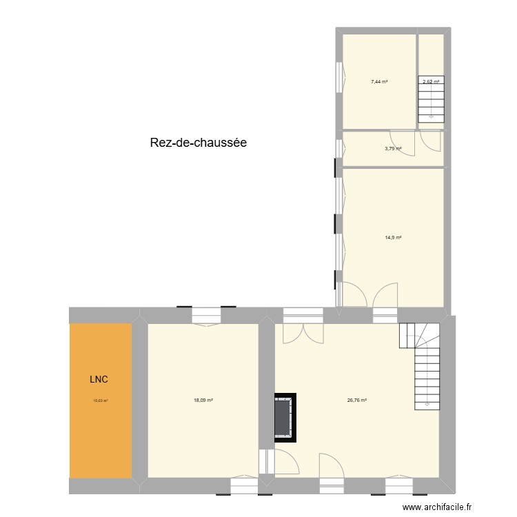 PERRIN. Plan de 17 pièces et 140 m2