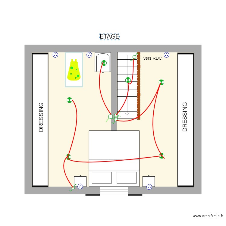 MORA R+1 . Plan de 2 pièces et 54 m2