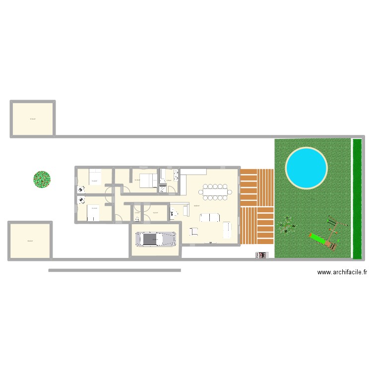 plan P. Plan de 10 pièces et 174 m2