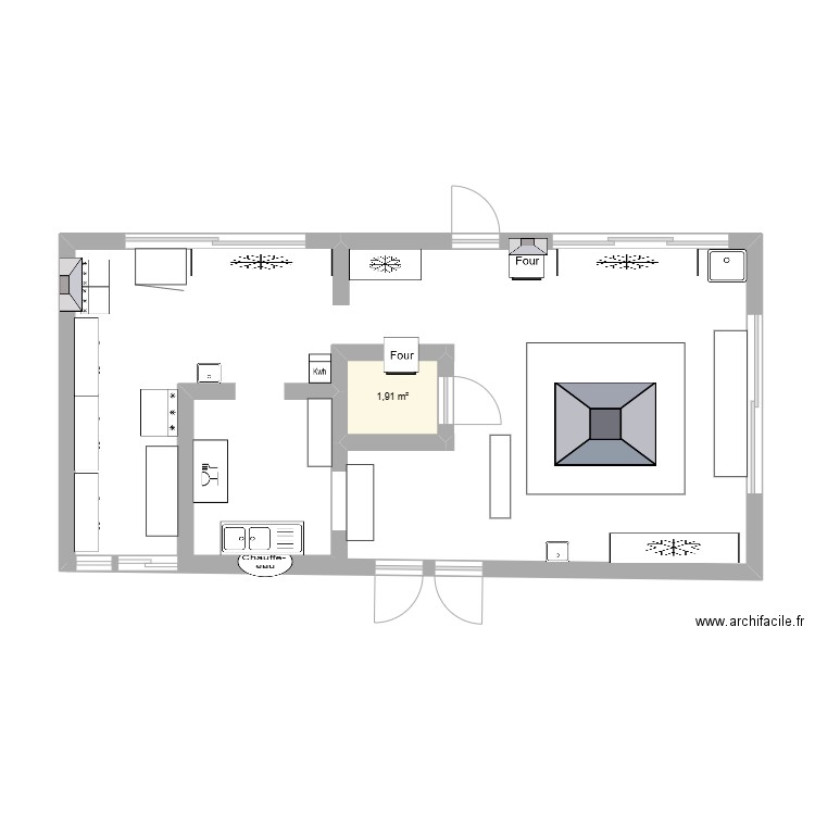 berrua. Plan de 1 pièce et 2 m2