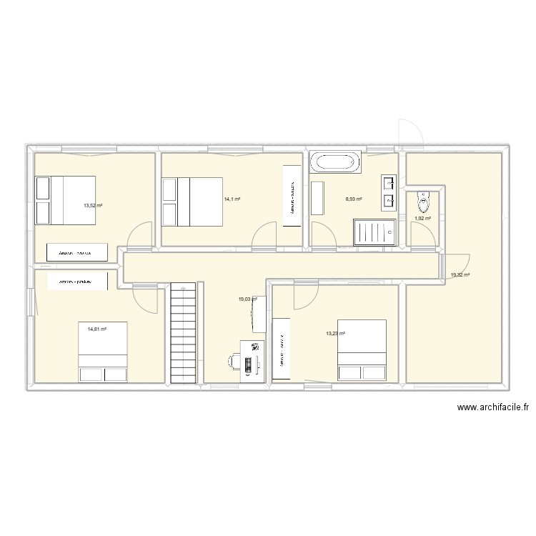 Clem. Plan de 15 pièces et 215 m2