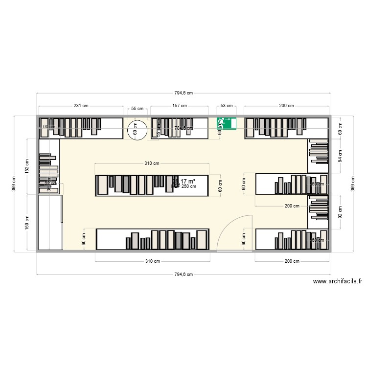 Stock 4e. Plan de 1 pièce et 28 m2