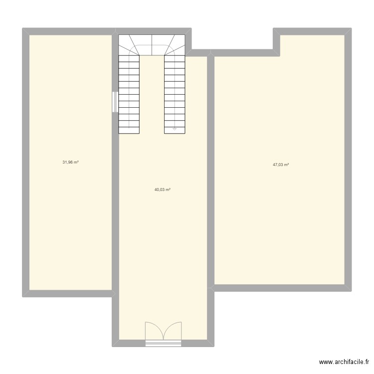 premier plan . Plan de 3 pièces et 119 m2