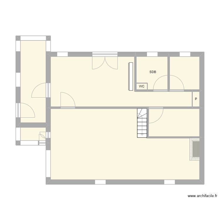 maison. Plan de 9 pièces et 61 m2