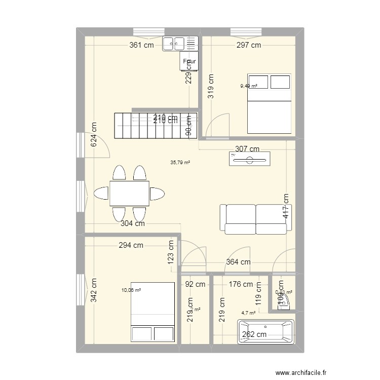 PLAN LOT 2 PAST NV1. Plan de 6 pièces et 63 m2