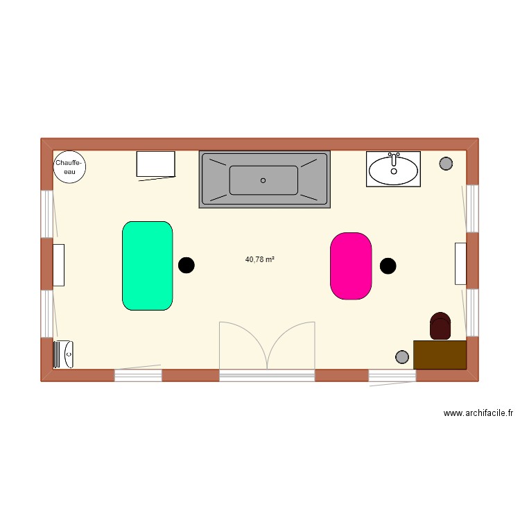 Salon Toilettage. Plan de 1 pièce et 41 m2