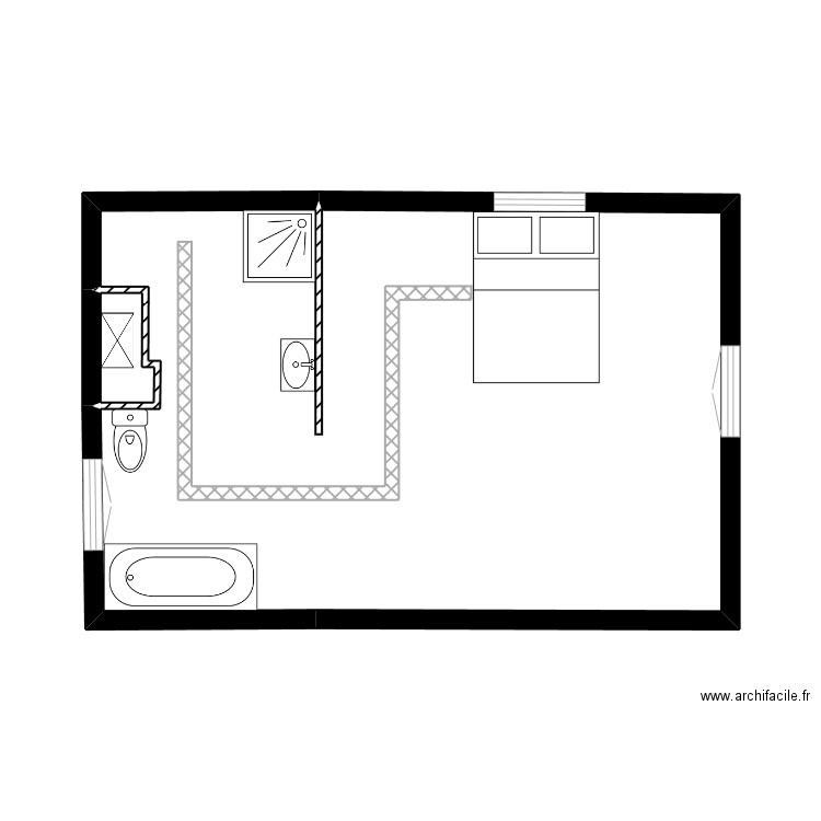 Plan 3. Plan de 2 pièces et 30 m2