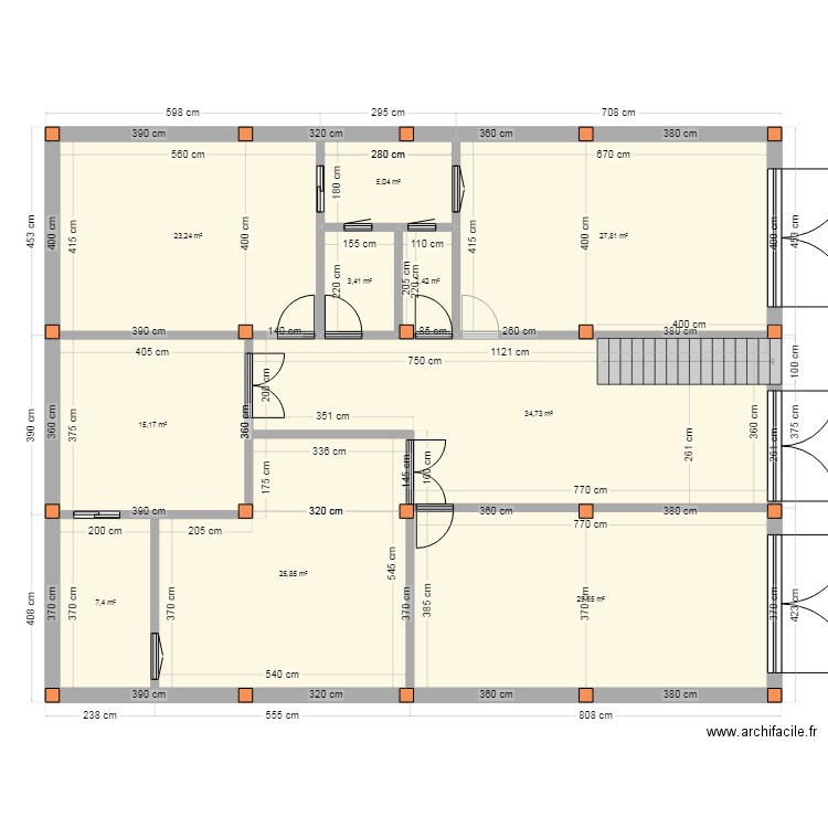 aab123. Plan de 10 pièces et 175 m2