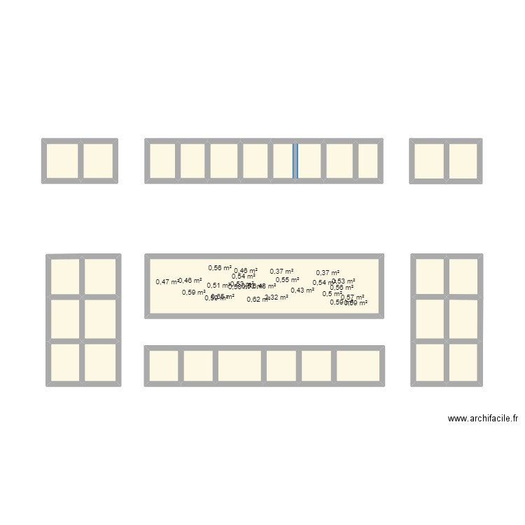 croquis institucional alrededores. Plan de 26 pièces et 23 m2