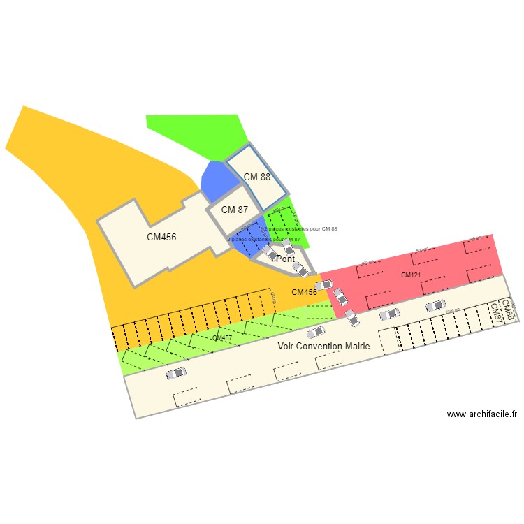 plan de masse projet global. Plan de 5 pièces et 1191 m2