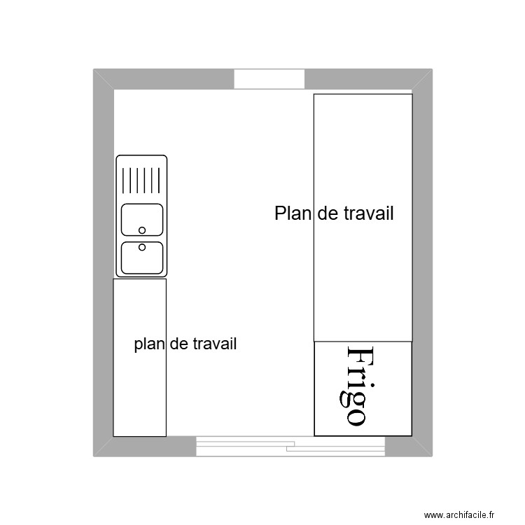 cuisine . Plan de 1 pièce et 17 m2