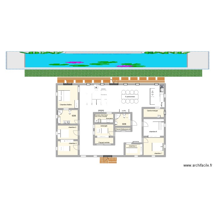 Palardy. Plan de 11 pièces et 79 m2