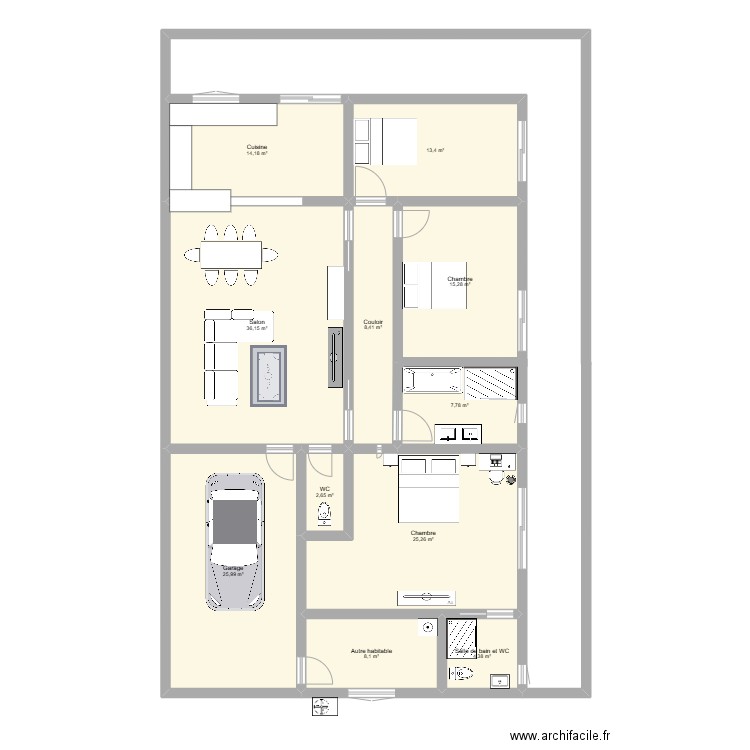 essai plan. Plan de 11 pièces et 162 m2