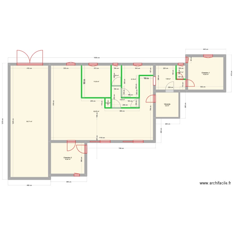 Villa Cuers 4. Plan de 12 pièces et 182 m2