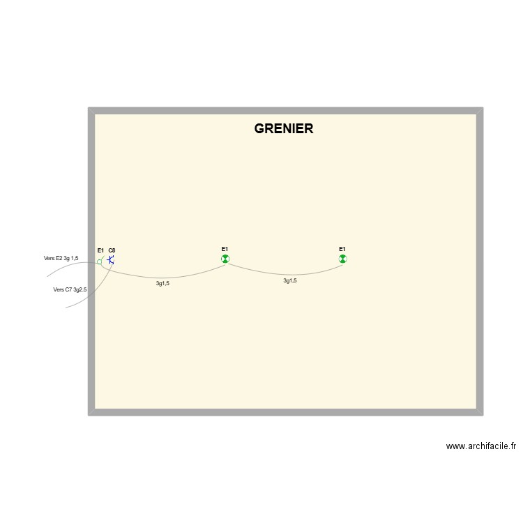 Grenier. Plan de 1 pièce et 60 m2