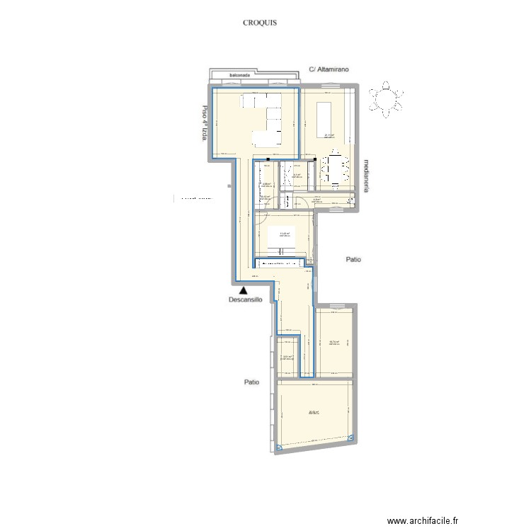 Altamirano 37 6.0. Plan de 9 pièces et 131 m2