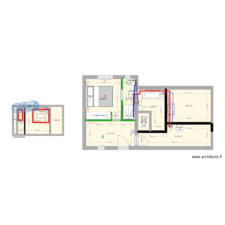 LRP (Love Room Project). Plan de 13 pièces et 51 m2