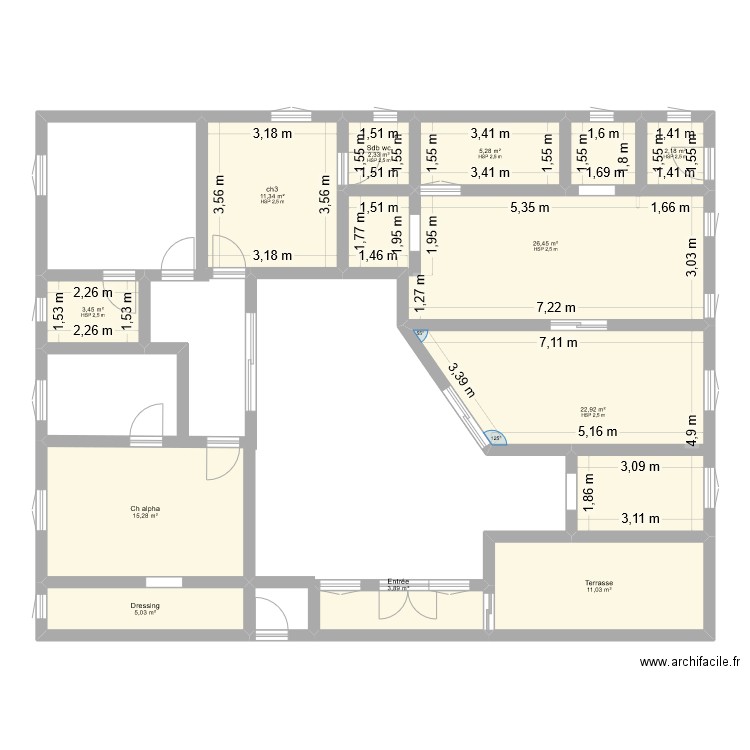 Makouengue Akanda. Plan de 11 pièces et 109 m2