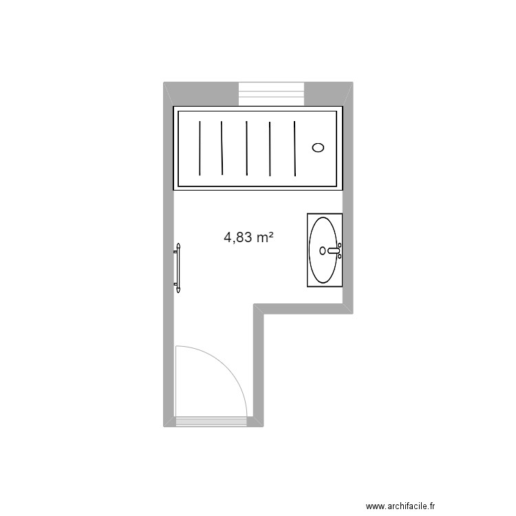 ALCOCK. Plan de 1 pièce et 5 m2