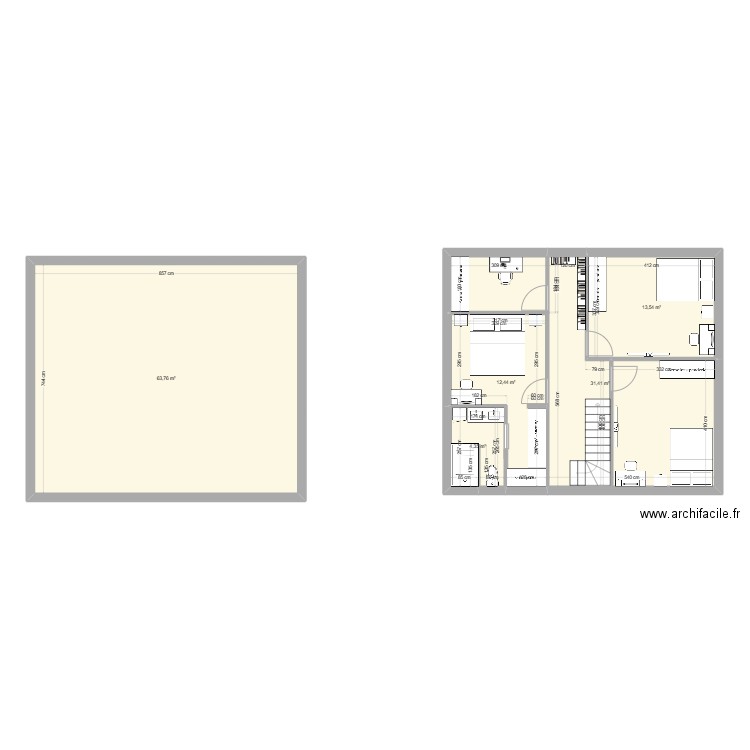 projet. Plan de 5 pièces et 126 m2