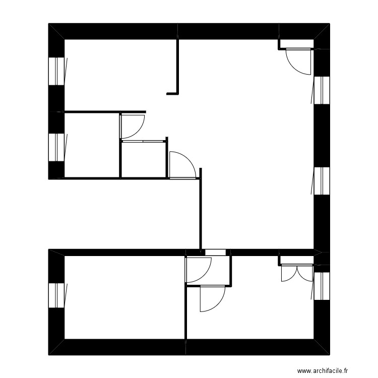 JDR 1ER. Plan de 8 pièces et 65 m2