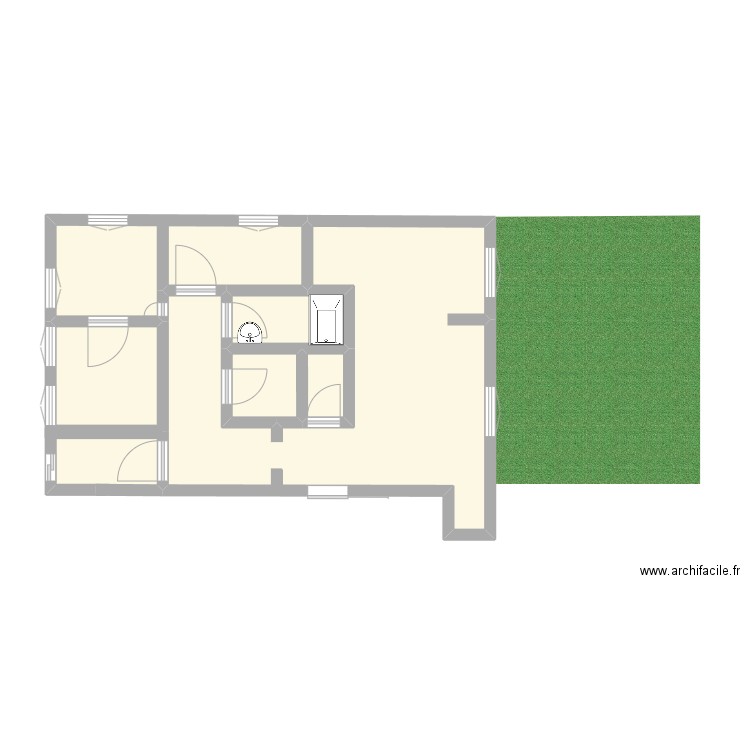 Appartement . Plan de 7 pièces et 39 m2