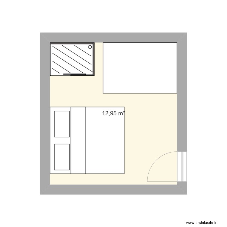 spa. Plan de 1 pièce et 13 m2