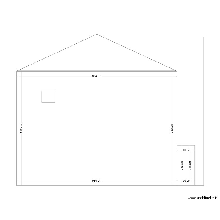 FACADE. Plan de 2 pièces et 72 m2