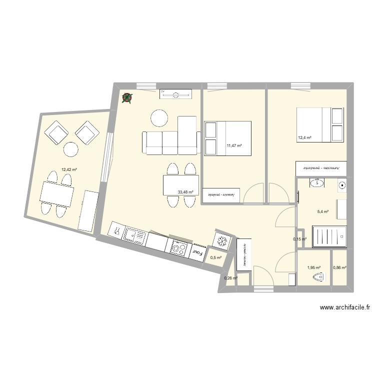 cissou. Plan de 10 pièces et 79 m2