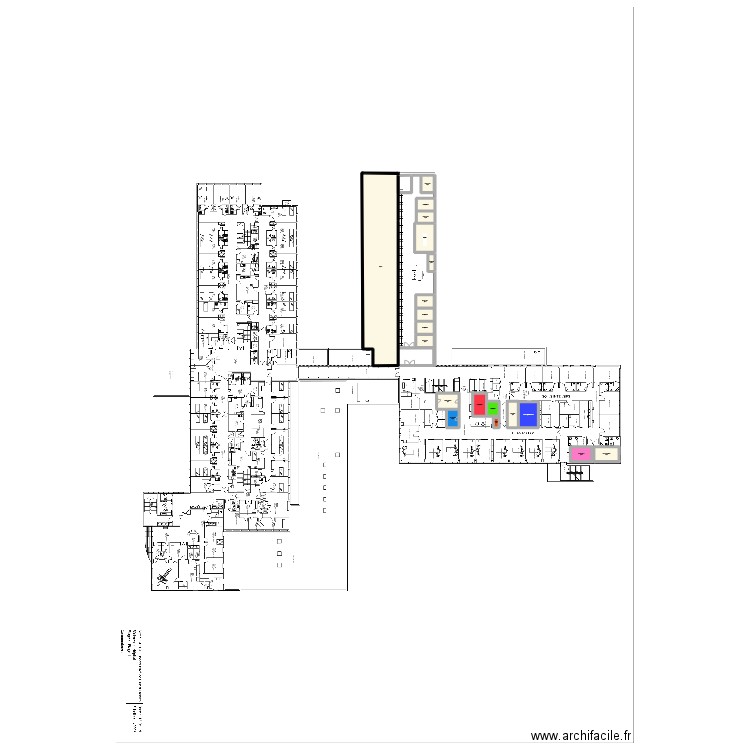 projet REA  avec USC et Dialyse ou onco de jour ? . Plan de 19 pièces et 561 m2