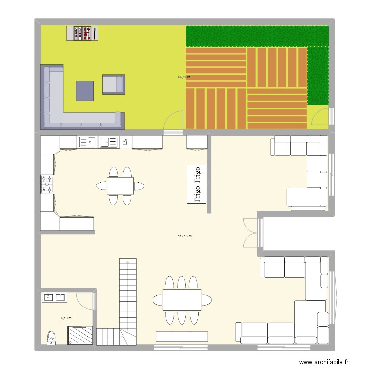 PLAN 200M2. Plan de 3 pièces et 190 m2