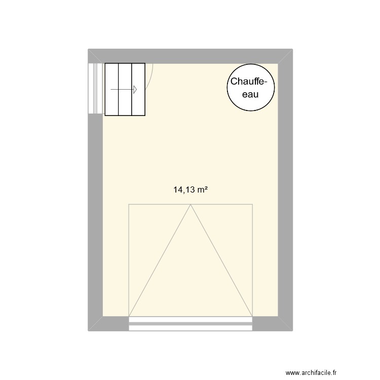 garage. Plan de 1 pièce et 14 m2