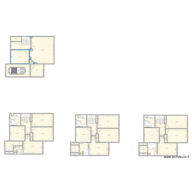 Suite parentale. Plan de 42 pièces et 290 m2