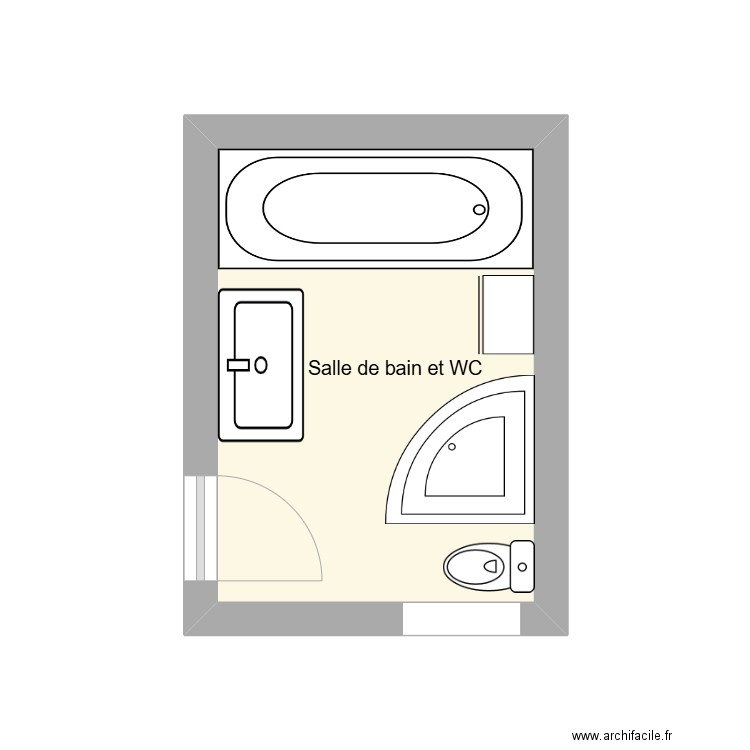 BARMES Chrétien. Plan de 1 pièce et 8 m2