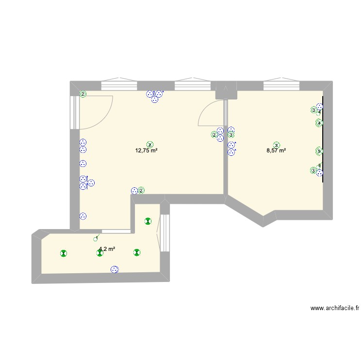 Plan Technique Benoit Tassou. Plan de 5 pièces et 26 m2