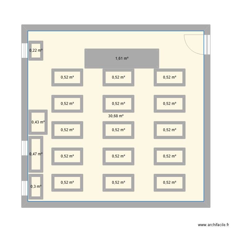 class. Plan de 21 pièces et 59 m2