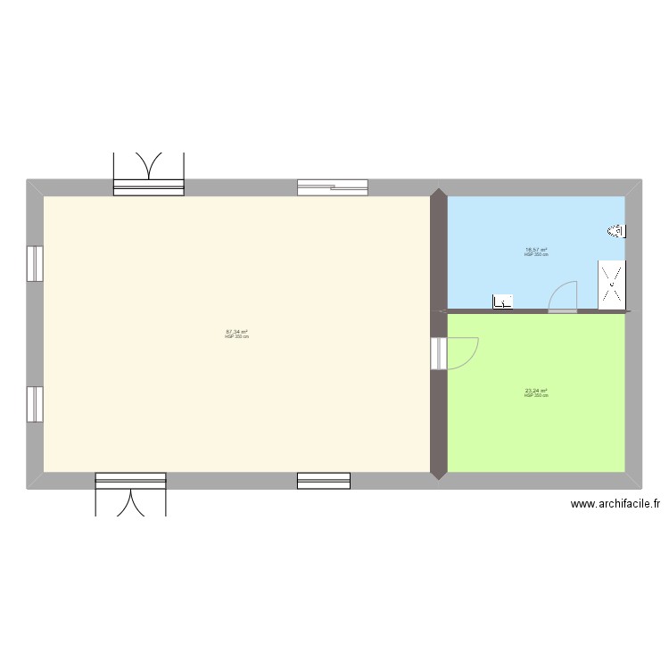 Cros Noyer 3. Plan de 3 pièces et 127 m2