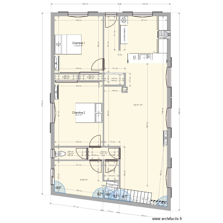 Lunel 2. Plan de 10 pièces et 97 m2